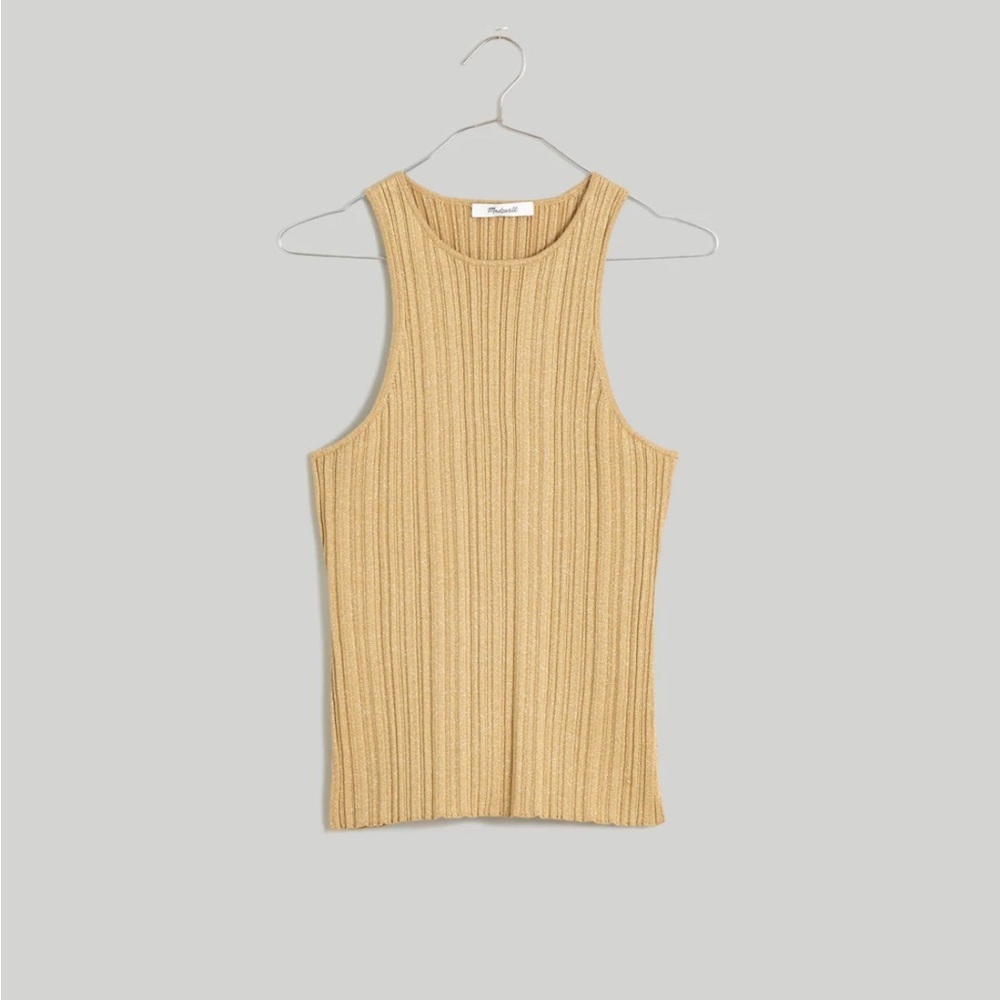 NWT Madewell The Signature Shimmer Knit Cutaway Sweater Tank XXS